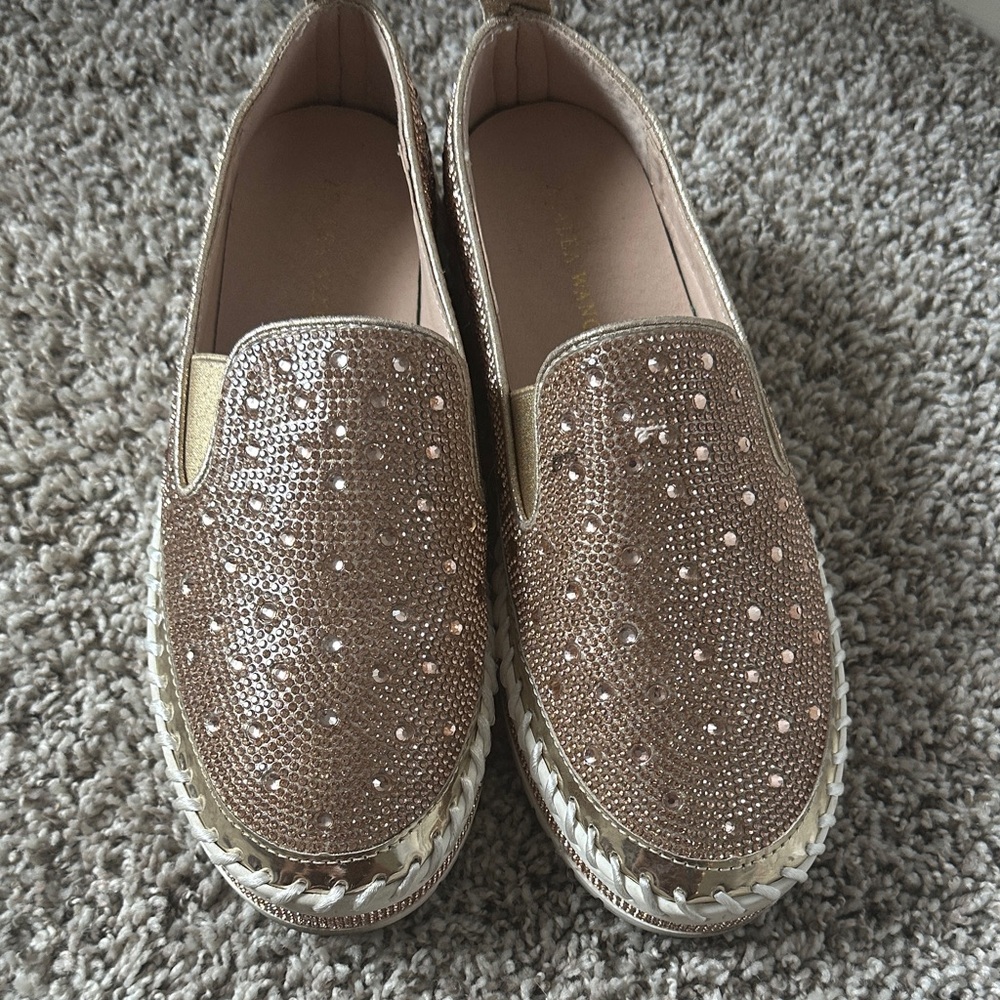 Sparkling Gold Studded Espadrilles